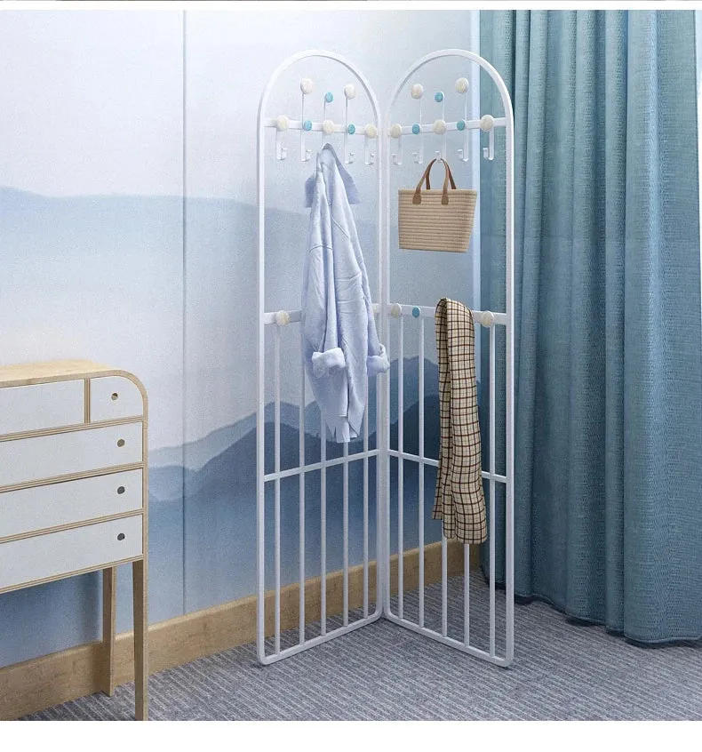 Étagère Murale Métallique Pliable – Portant Noir Modulable pour Chambre, Séchage et Rangement
