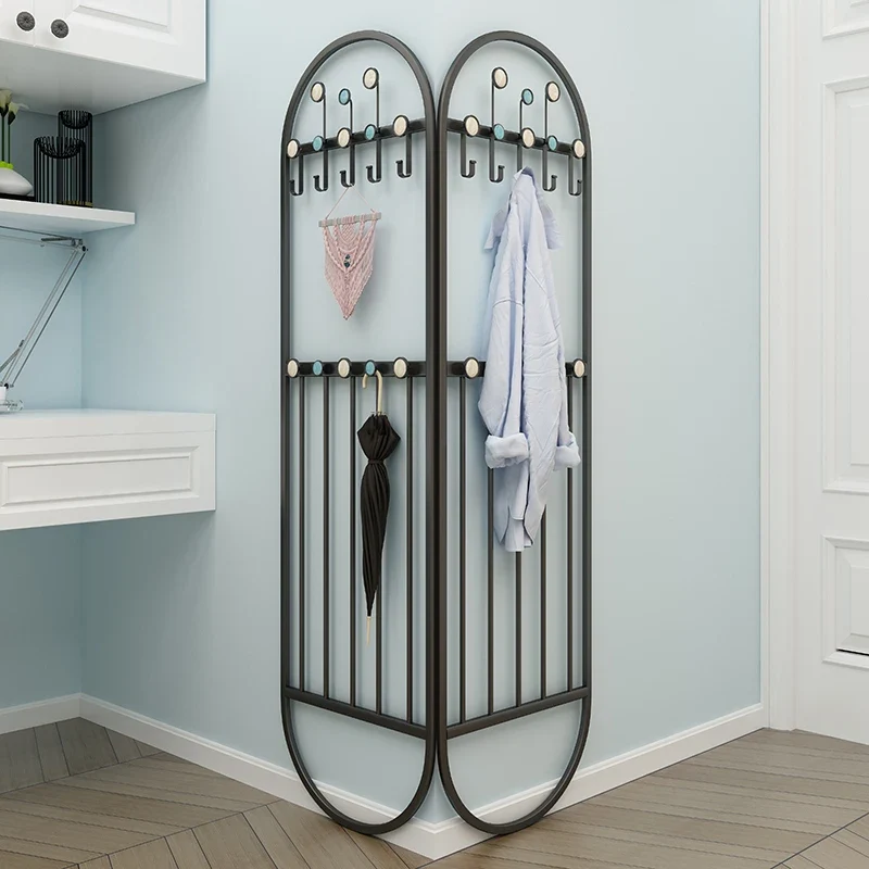 Étagère Murale Métallique Pliable – Portant Noir Modulable pour Chambre, Séchage et Rangement