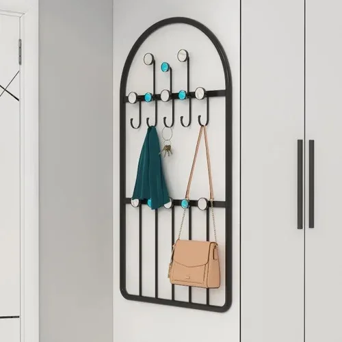 Étagère Murale Métallique Pliable – Portant Noir Modulable pour Chambre, Séchage et Rangement