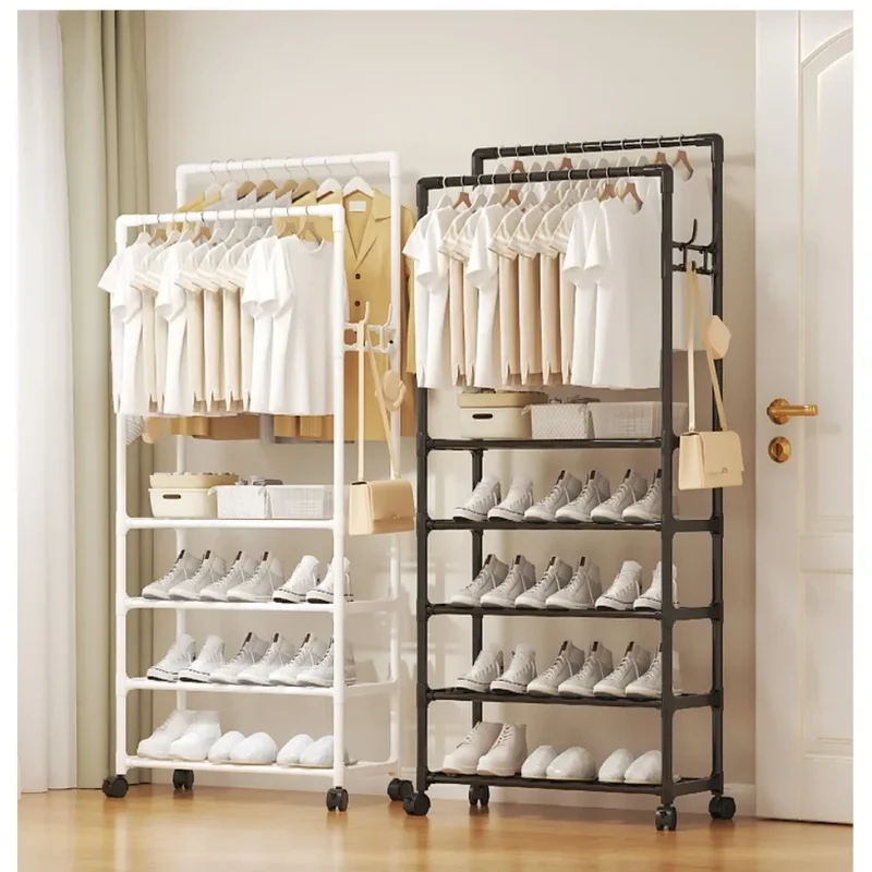 Portant Mural en Bambou et Fer – Meuble Design pour Chambre, Porte-Manteau Décoratif