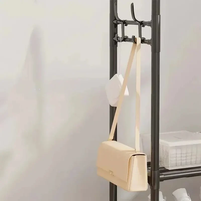 Portant Mural en Bambou et Fer – Meuble Design pour Chambre, Porte-Manteau Décoratif