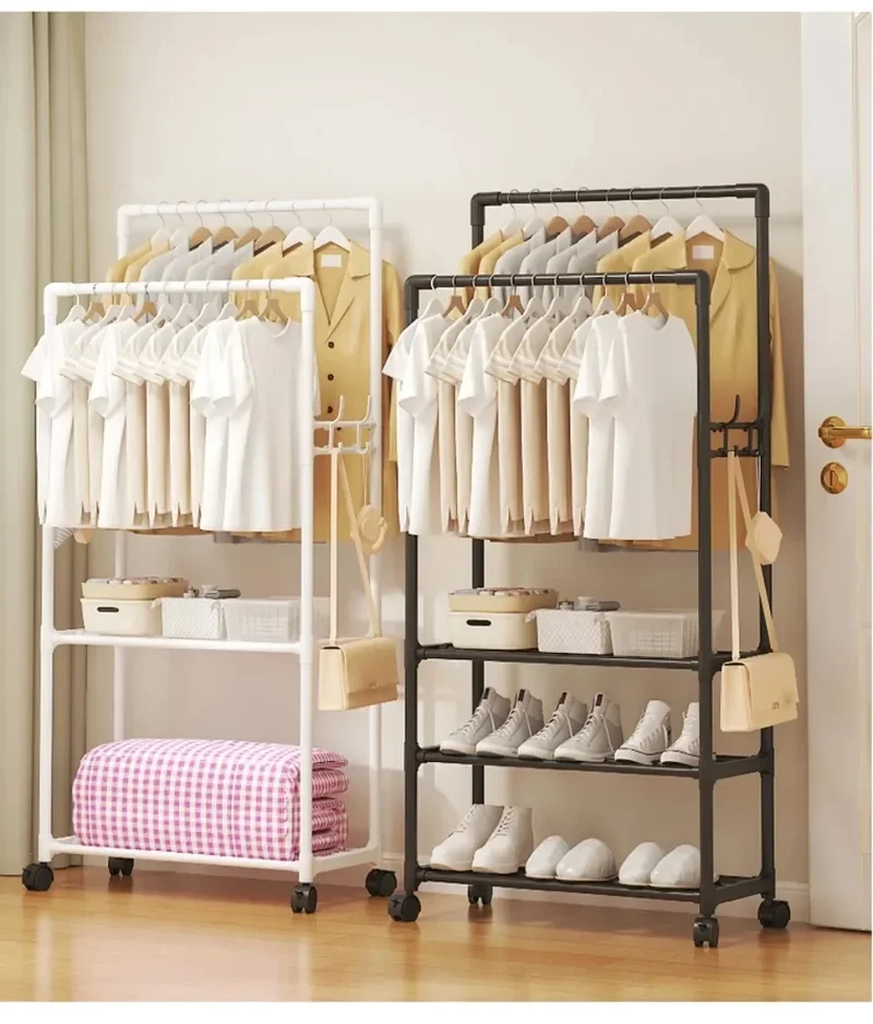 Portant Mural en Bambou et Fer – Meuble Design pour Chambre, Porte-Manteau Décoratif