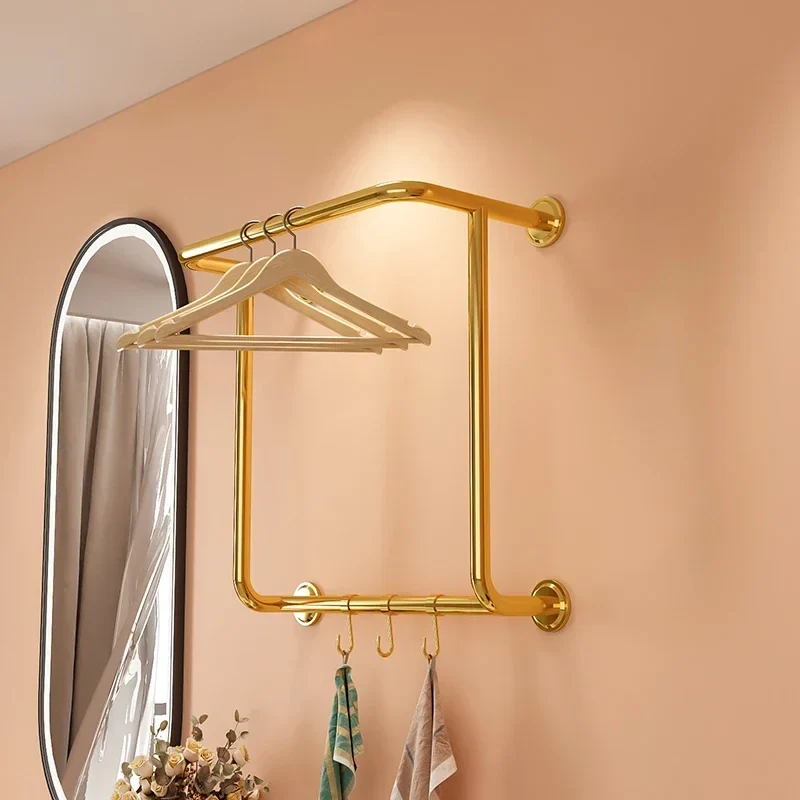 Portant Hôtel en Acier Inoxydable Titane – Rangement Élégant pour Chambres, Appartements et Salles de Bain