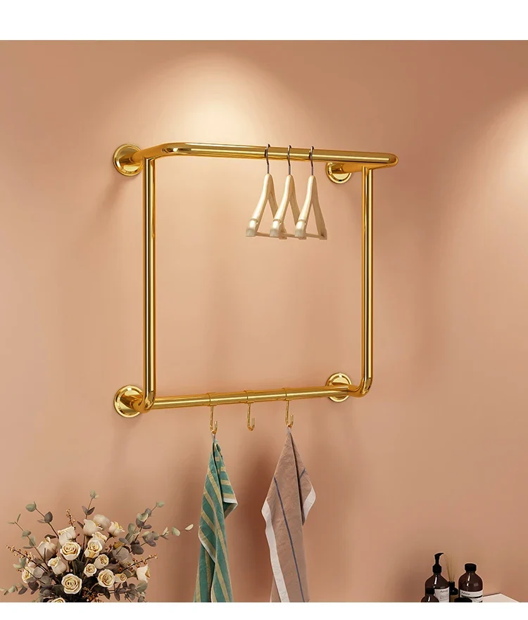 Portant Hôtel en Acier Inoxydable Titane – Rangement Élégant pour Chambres, Appartements et Salles de Bain