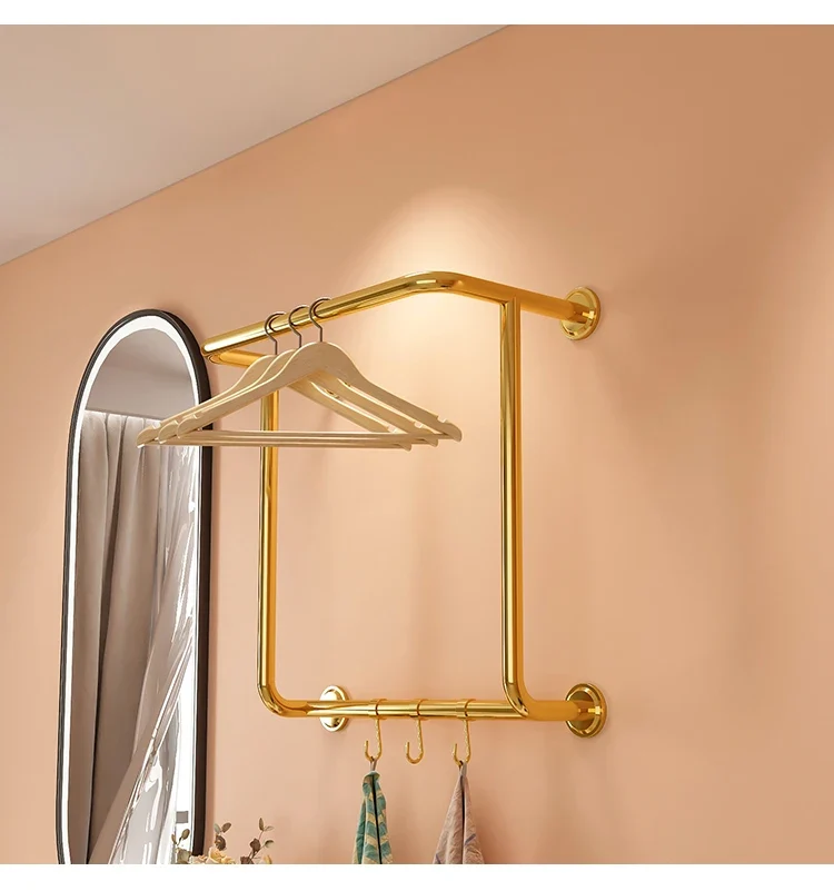 Portant Hôtel en Acier Inoxydable Titane – Rangement Élégant pour Chambres, Appartements et Salles de Bain