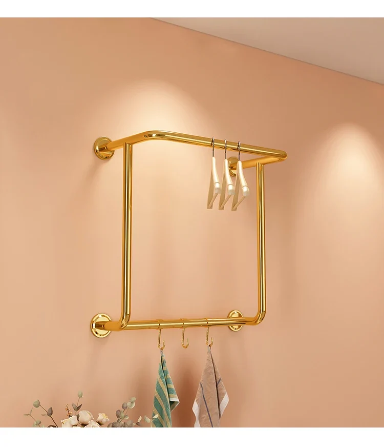 Portant Hôtel en Acier Inoxydable Titane – Rangement Élégant pour Chambres, Appartements et Salles de Bain