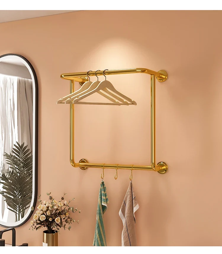 Portant Hôtel en Acier Inoxydable Titane – Rangement Élégant pour Chambres, Appartements et Salles de Bain