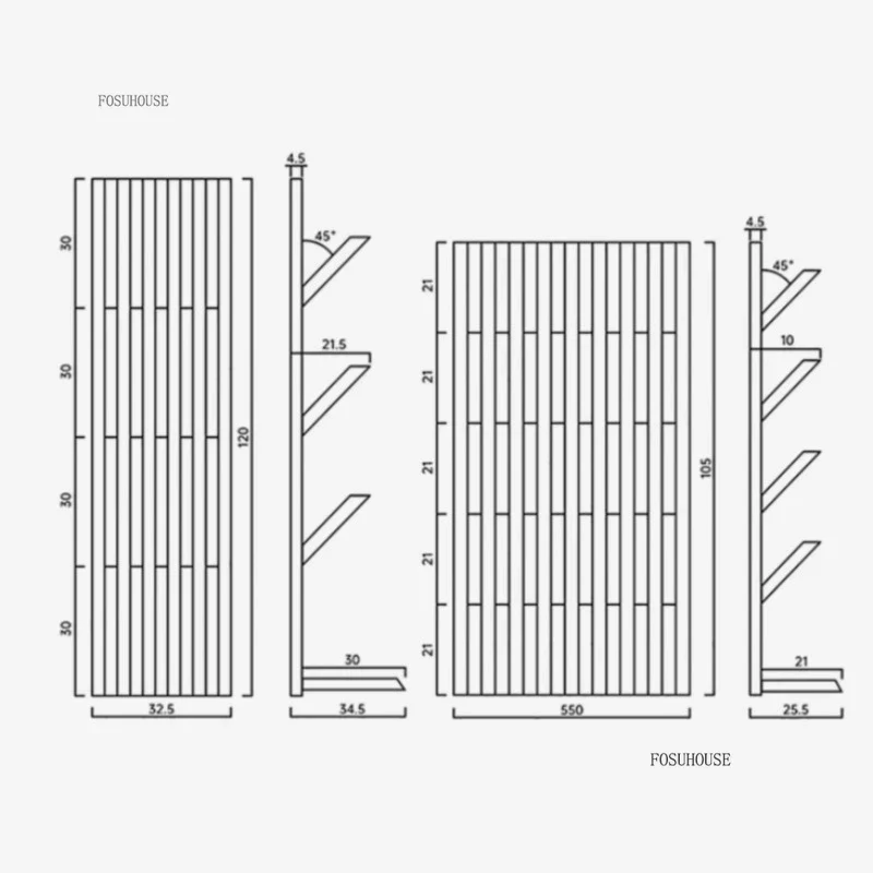 Portant Créatif en Bois Mural Multicouche – Élégant Porte-Manteau pour Entrée et Chambre