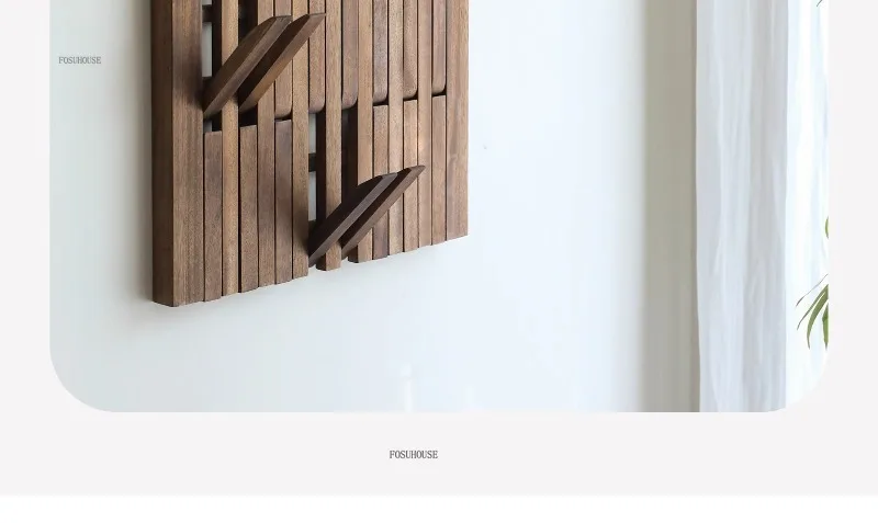 Portant Créatif en Bois Mural Multicouche – Élégant Porte-Manteau pour Entrée et Chambre