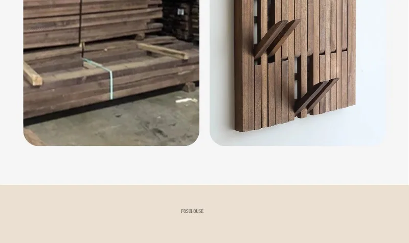 Portant Créatif en Bois Mural Multicouche – Élégant Porte-Manteau pour Entrée et Chambre