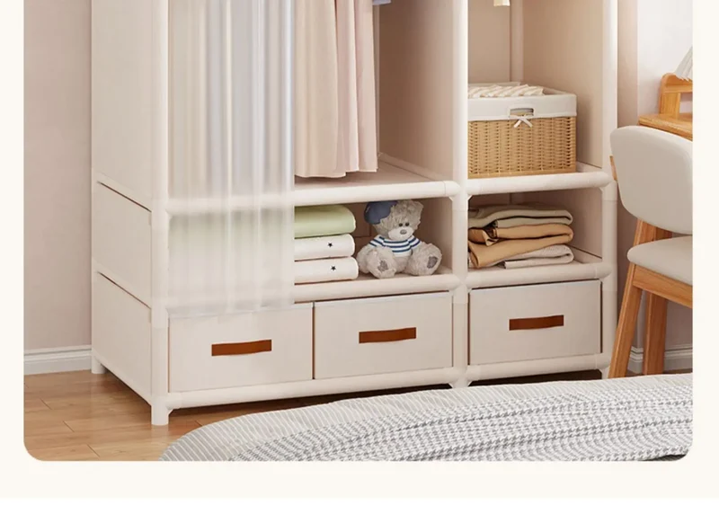 Armoire Simple Montage Facile – Placard Pliable Anti-Poussière pour Chambre, Robuste et Durable