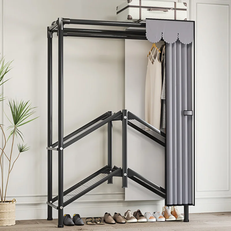 Armoire Pliable Sans Installation – Tubes en Acier Épais, Grand Rangement pour Chambres et Locations