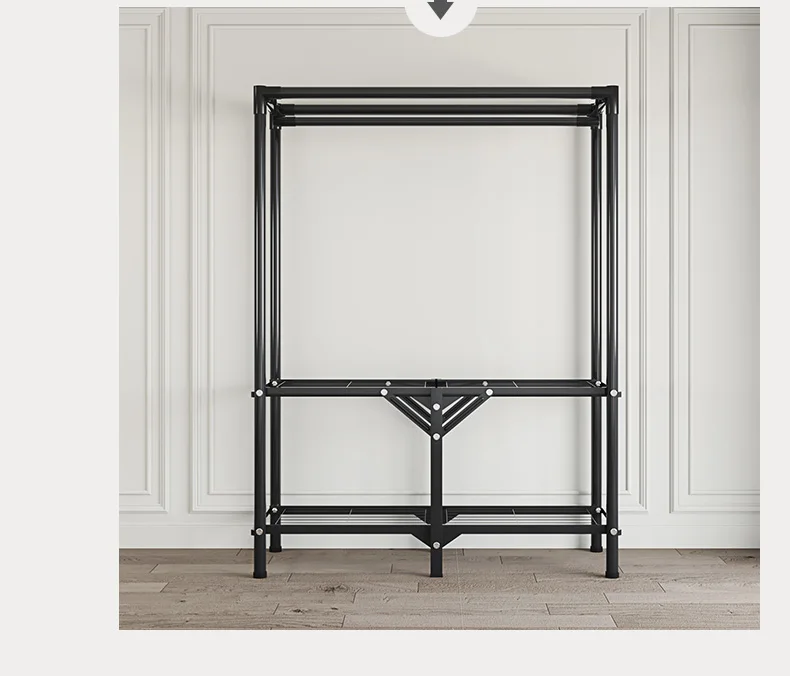 Armoire Pliable Sans Installation – Tubes en Acier Épais, Grand Rangement pour Chambres et Locations