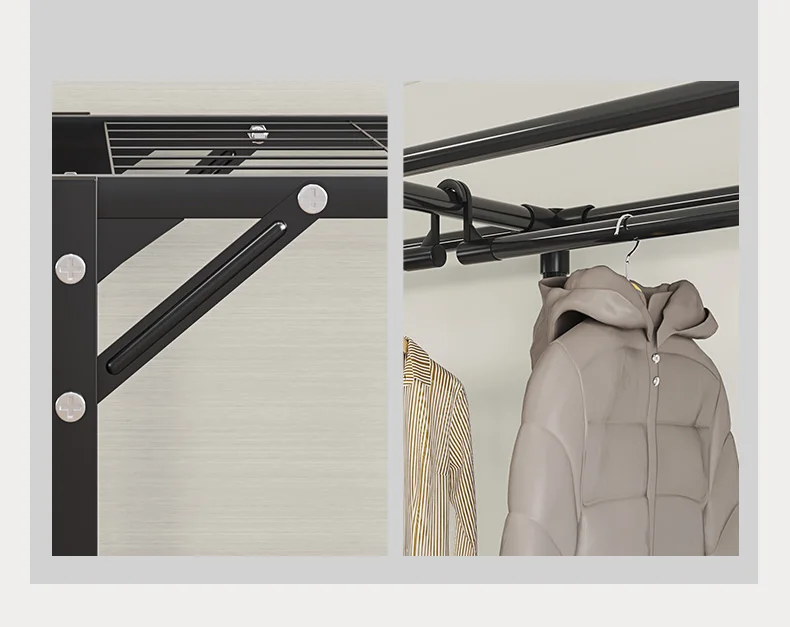 Armoire Pliable Sans Installation – Tubes en Acier Épais, Grand Rangement pour Chambres et Locations