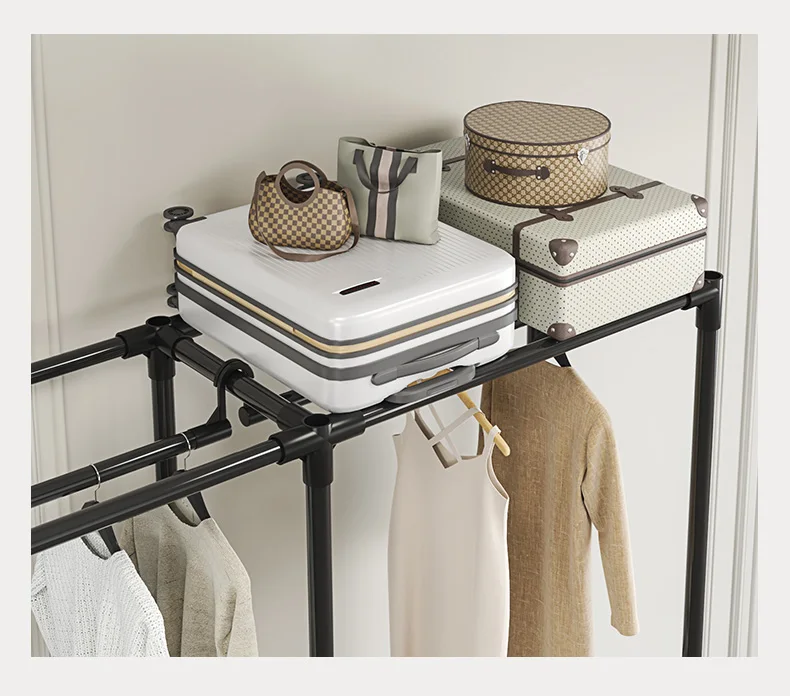 Armoire Pliable Sans Installation – Tubes en Acier Épais, Grand Rangement pour Chambres et Locations