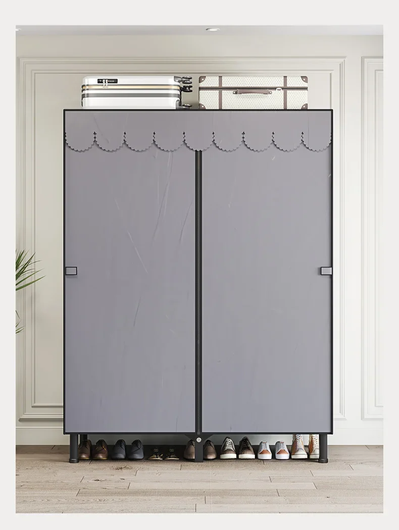 Armoire Pliable Sans Installation – Tubes en Acier Épais, Grand Rangement pour Chambres et Locations