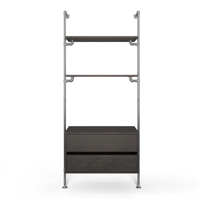 Original Walk-In 1 colonne système d'étagères avec commode - (2 étagères + 1 commode)
