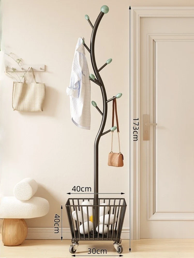 Portant Roulant Crème en Acier Carbone avec Paniers – Rangement Astucieux pour Chambre et Coin Dressing