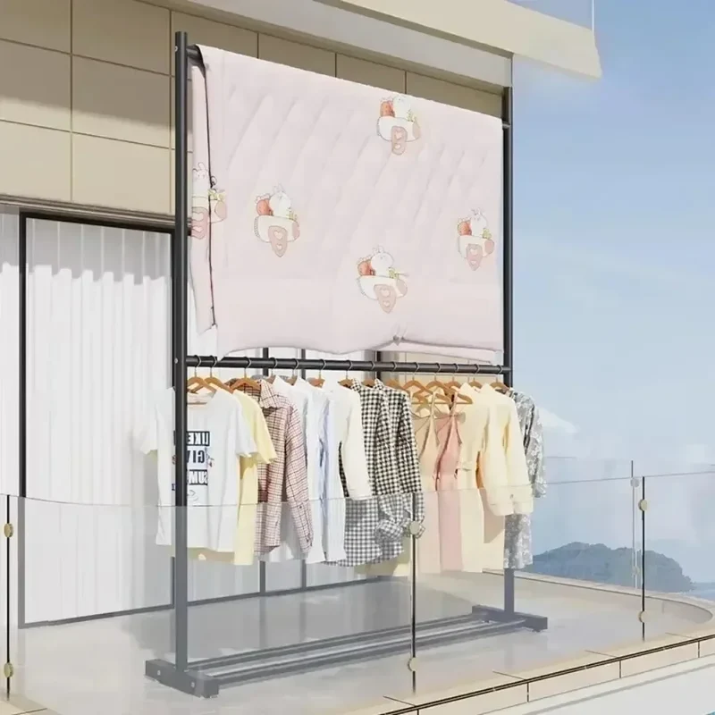 Portant à Vêtements sur Pied – Grande Capacité, Robuste et Stable pour Salon et Chambre