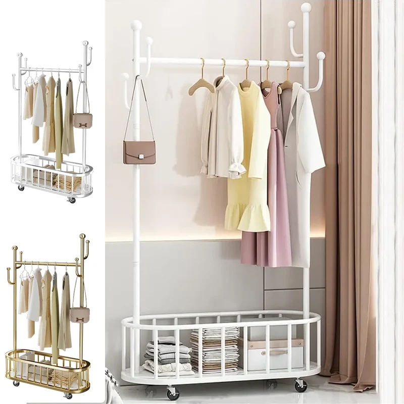 Portant à Roulettes avec Étagères – Solution Pratique et Mobile pour Chambre, Salon et Dressing