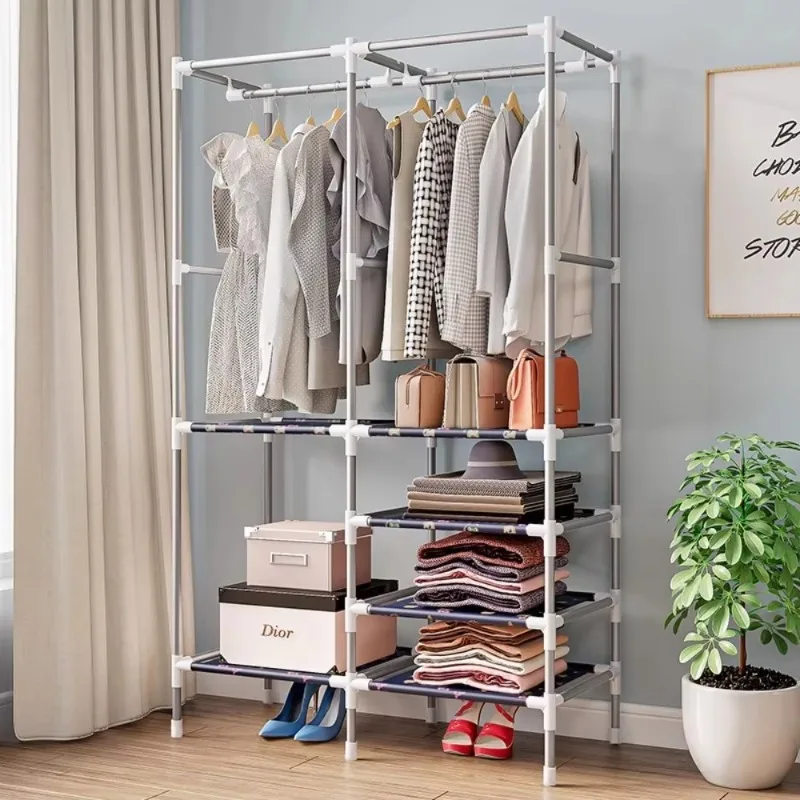 Double Portant à Vêtements avec Tringle Supplémentaire – Support Solide pour Manteaux, Chaussures et Accessoires