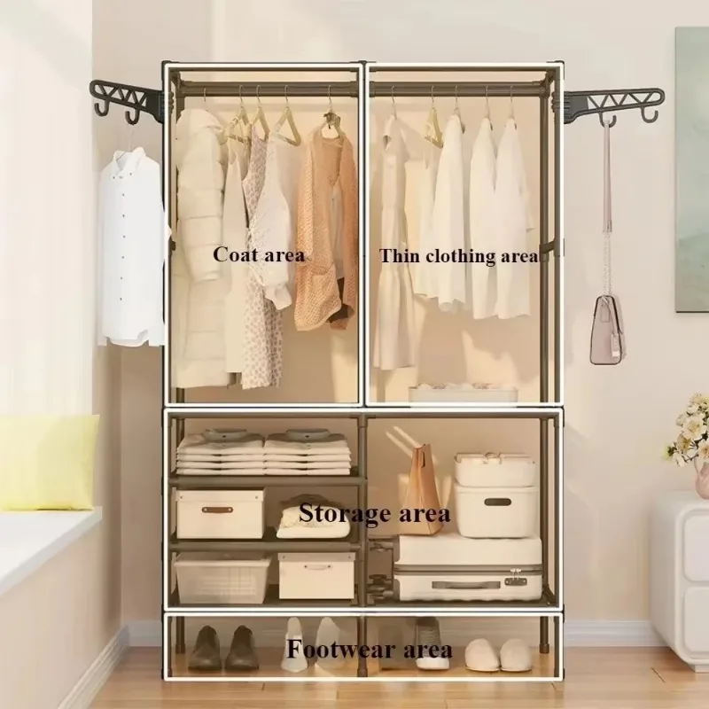Double Portant à Vêtements avec Tringle Supplémentaire – Support Solide pour Manteaux, Chaussures et Accessoires