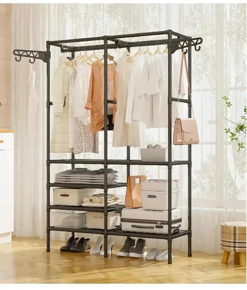 Double Portant à Vêtements avec Tringle Supplémentaire – Support Solide pour Manteaux, Chaussures et Accessoires