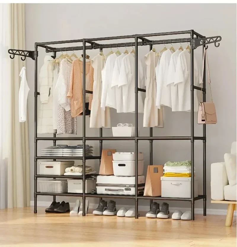 Double Portant à Vêtements avec Tringle Supplémentaire – Support Solide pour Manteaux, Chaussures et Accessoires