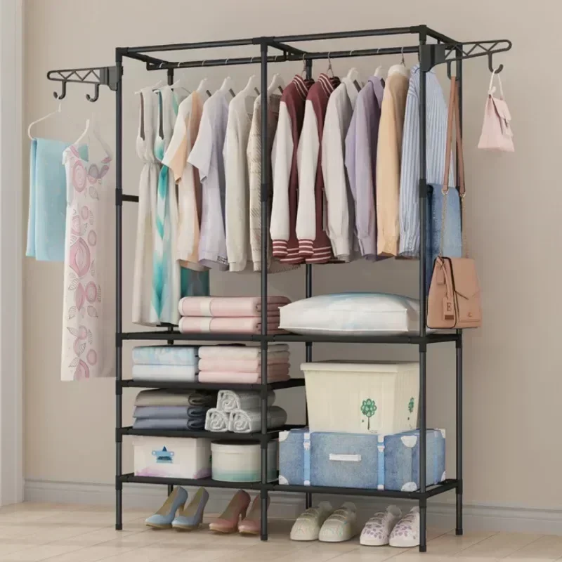 Double Portant à Vêtements avec Tringle Supplémentaire – Support Solide pour Manteaux, Chaussures et Accessoires