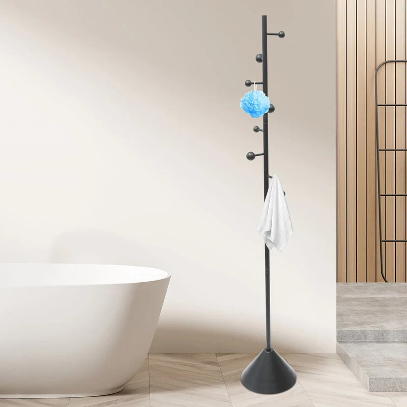 Portant à Vêtements en Fer 1,7m avec 8 Crochets – Charge Lourde 30 kg, Idéal pour Entrée et Bureau