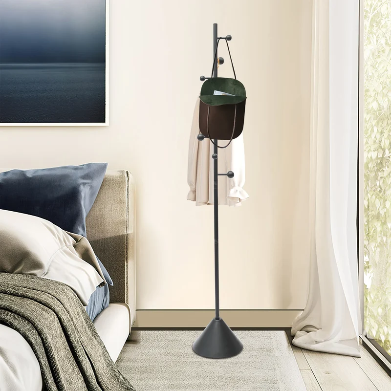 Portant à Vêtements en Fer 1,7m avec 8 Crochets – Charge Lourde 30 kg, Idéal pour Entrée et Bureau