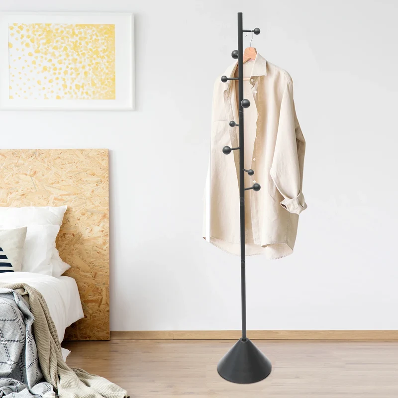 Portant à Vêtements en Fer 1,7m avec 8 Crochets – Charge Lourde 30 kg, Idéal pour Entrée et Bureau