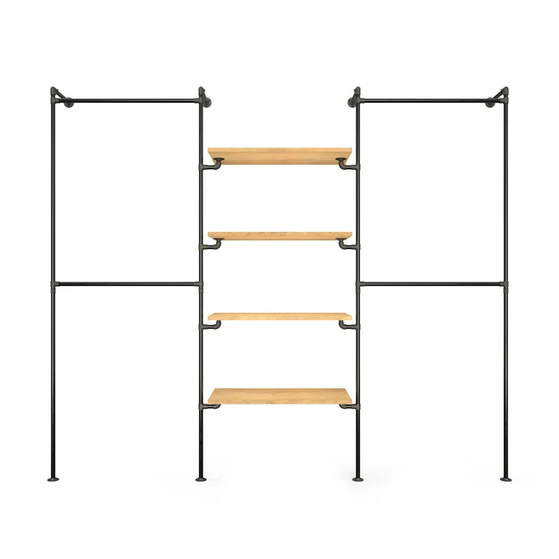 Original Walk-In penderie 3 colonnes - (2 rails / 4 étagères / 2 rails)