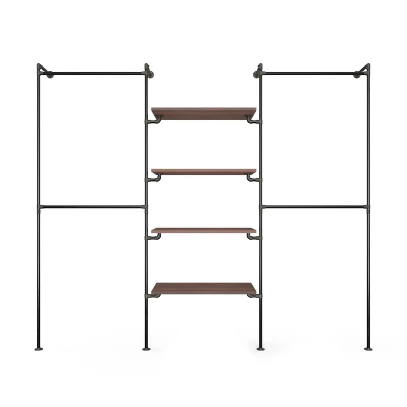 Original Walk-In penderie 3 colonnes - (2 rails / 4 étagères / 2 rails)