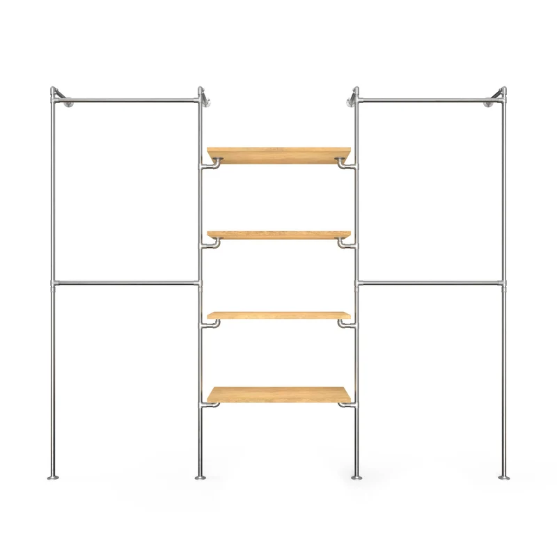 Original Walk-In penderie 3 colonnes - (2 rails / 4 étagères / 2 rails)