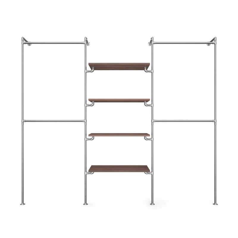 Original Walk-In penderie 3 colonnes - (2 rails / 4 étagères / 2 rails)