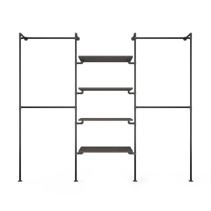 Original Walk-In penderie 3 colonnes - (2 rails / 4 étagères / 2 rails)