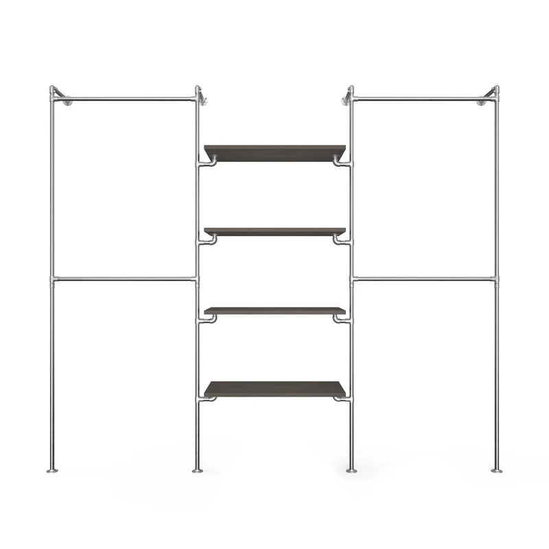 Original Walk-In penderie 3 colonnes - (2 rails / 4 étagères / 2 rails)