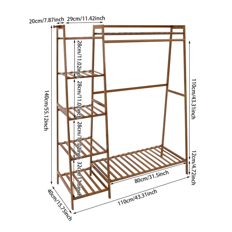 Portant à Vêtements 7 Niveaux – Organisateur Spacieux et Compact pour Chambre, Dortoir et Dressing