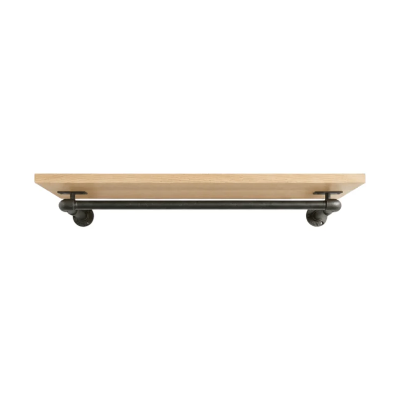 Original Marlow - Tringle à vêtements murale avec étagère en bois