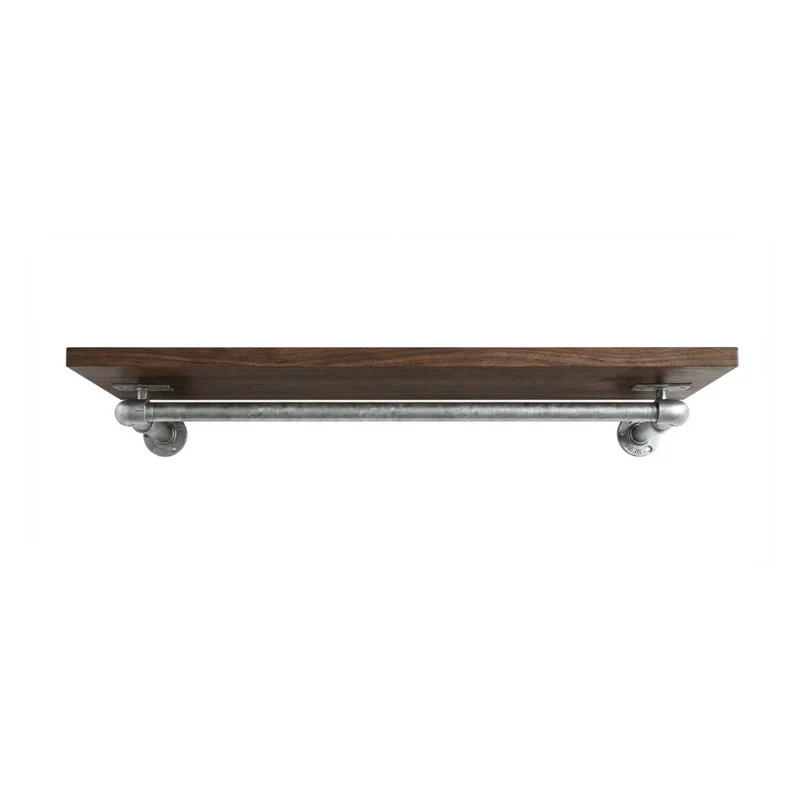 Original Marlow - Tringle à vêtements murale avec étagère en bois