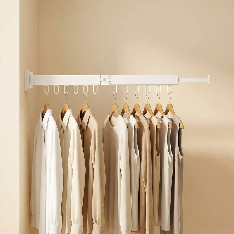 Retractable Wall Drying Rack For Laundry Space Saving