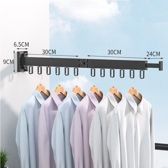 Retractable Wall Drying Rack For Laundry Space Saving