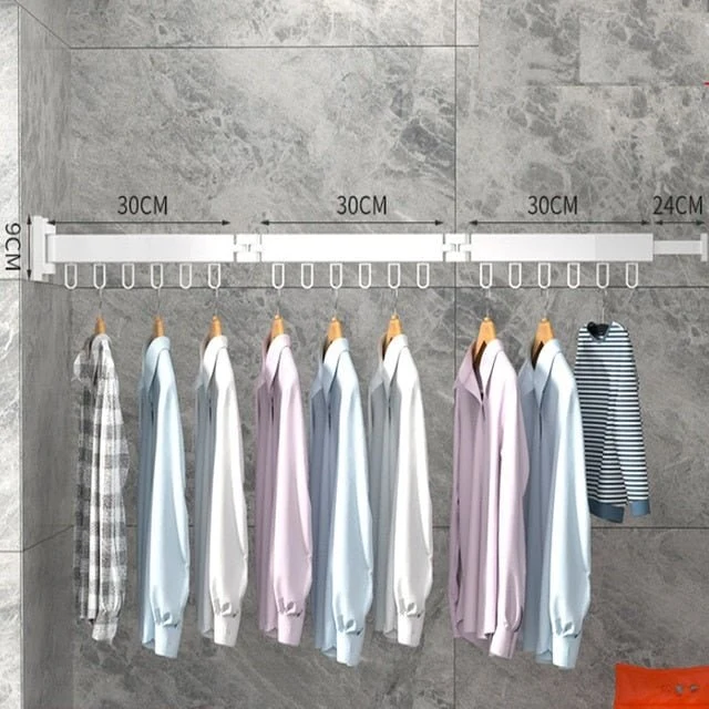Retractable Wall Drying Rack For Laundry Space Saving