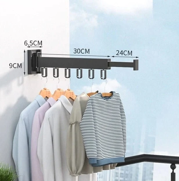 Retractable Clothes Drying Rack For Wall Mount Folding