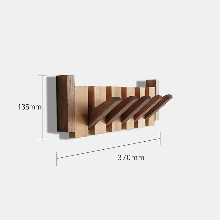 Wooden Coat Rack with Streamlined Piano Design and Integrated Hooks