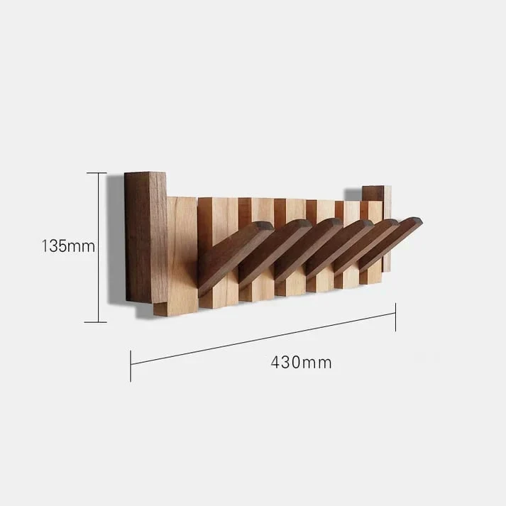 Wooden Coat Rack with Streamlined Piano Design and Integrated Hooks