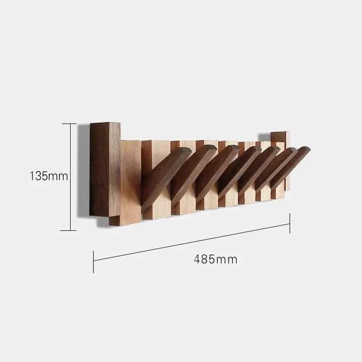 Wooden Coat Rack with Streamlined Piano Design and Integrated Hooks