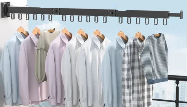 Wall Mounted Drying Rack With Foldable Space-Saving Design