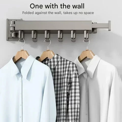 Wall Mounted Drying Rack With Foldable Space-Saving Design